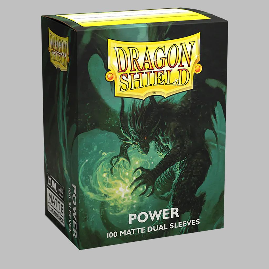 Dragon Shield Dual Matte Sleeves - Metallic Green / Power (100 Sleeves)