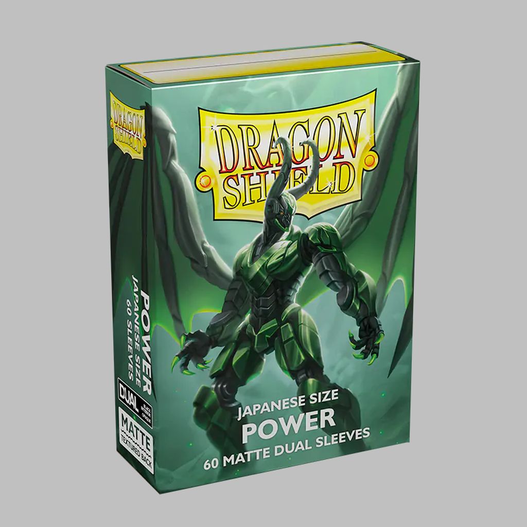 Dragon Shield Dual Matte Japanese Size Sleeves - Metallic Green / Power (60 Sleeves)