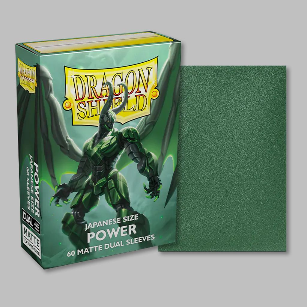 Dragon Shield Dual Matte Japanese Size Sleeves - Metallic Green / Power (60 Sleeves)