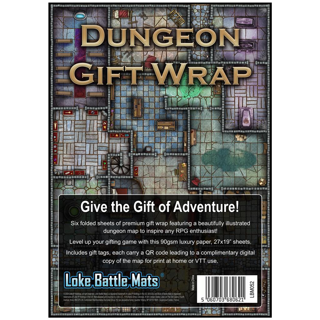 Dungeon gift wrap (pack of 6 sheets with tags) - EN