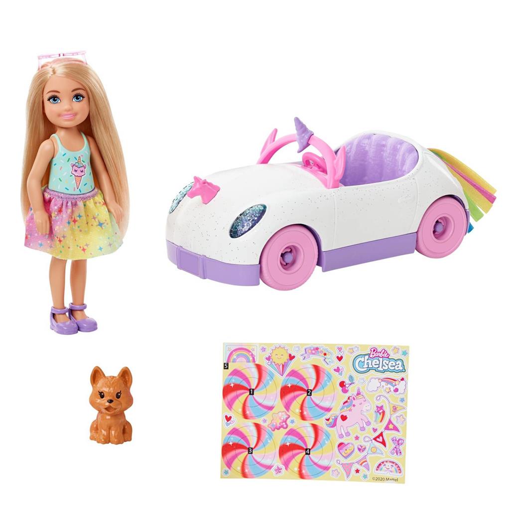 Barbie Chelsea Einhorn-Auto mit Stickern