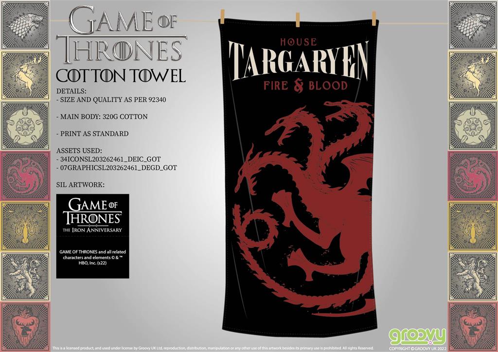Game of Thrones: House Targaryen - Cotton Towel