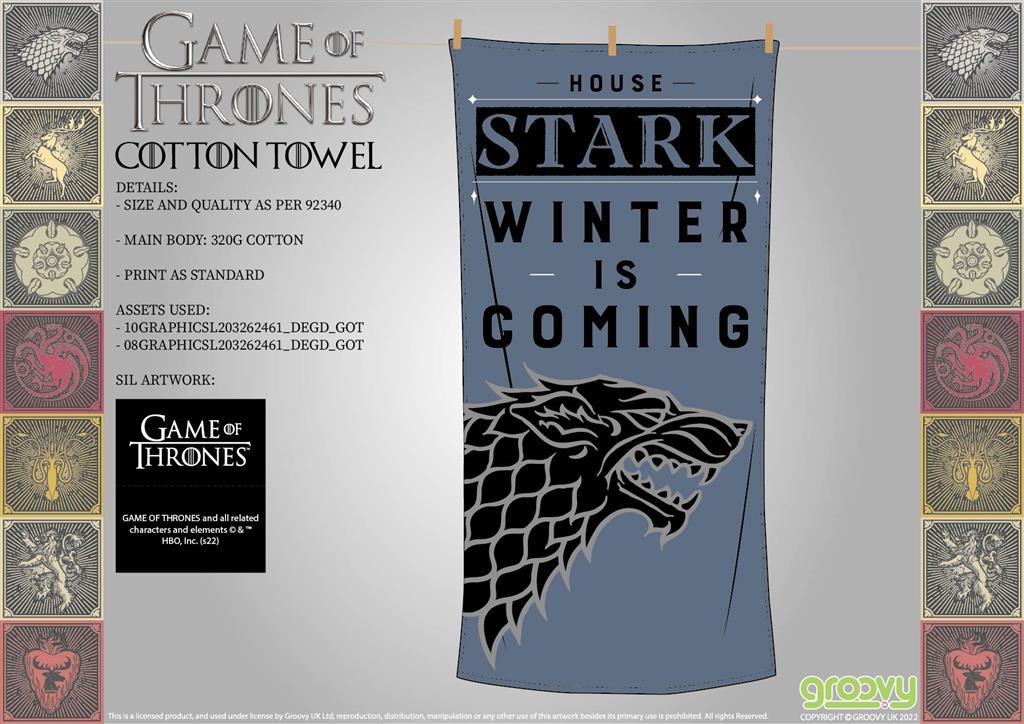 Game of Thrones: House Stark - Cotton Towel