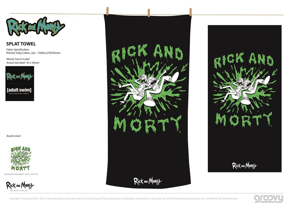 Rick and Morty: Splat Rick - Cotton Towel