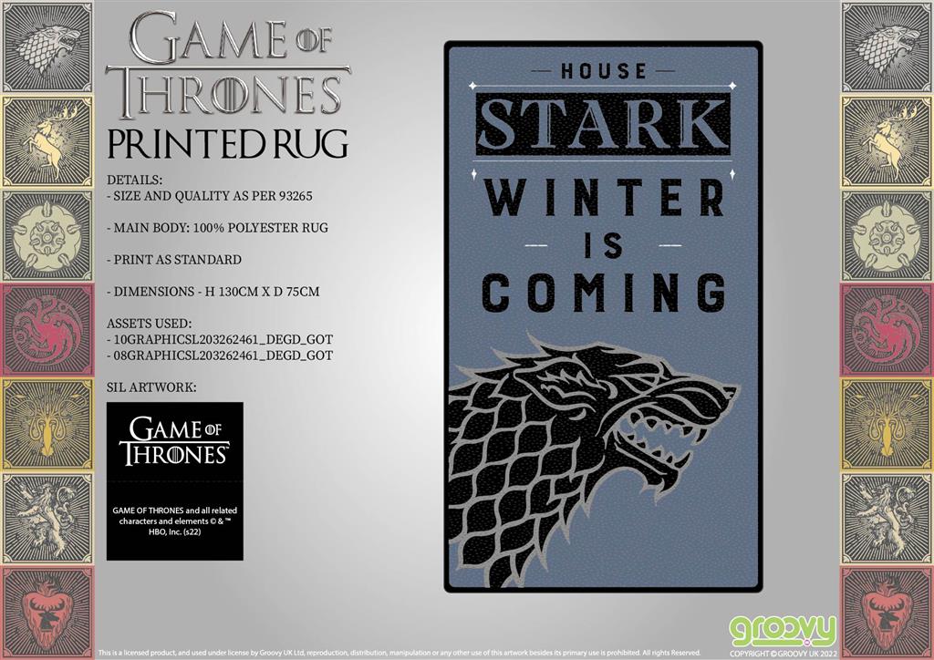Game of Thrones: House Stark - Printed Rug