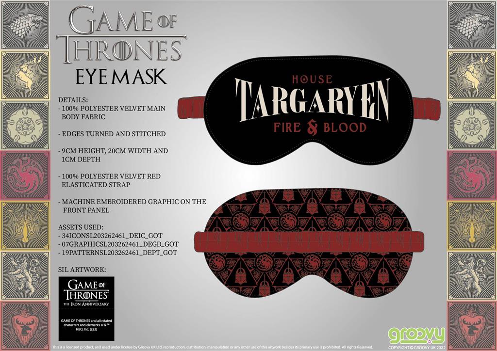 Game of Thrones: House Targaryen - Eye Mask One-Size