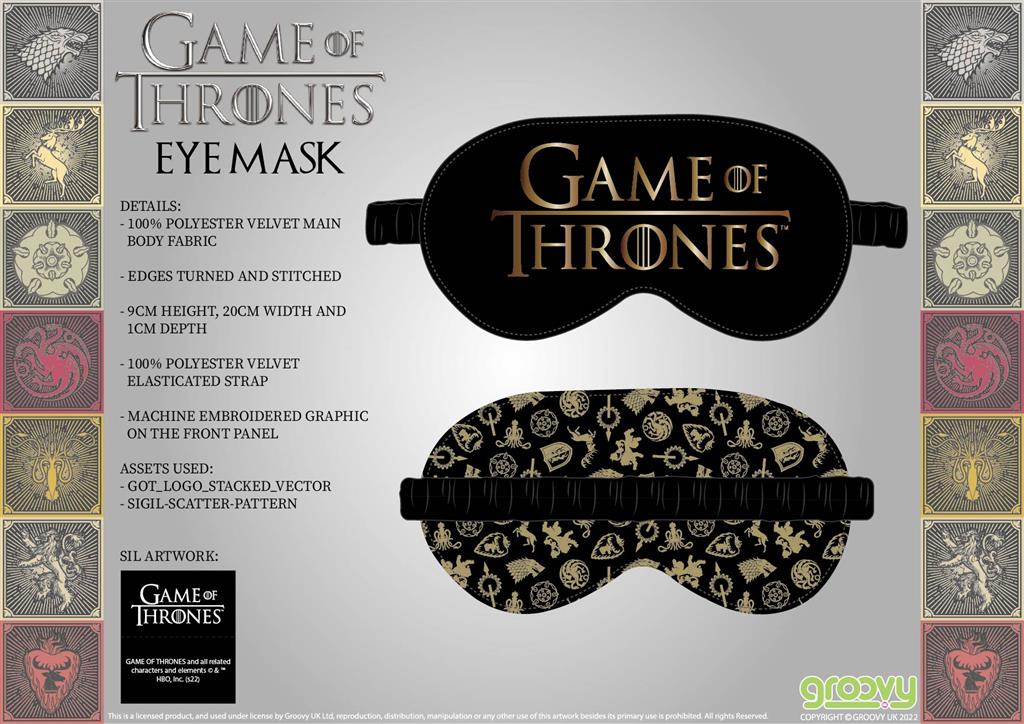 Game of Thrones: Throne - Eye Mask One-Size