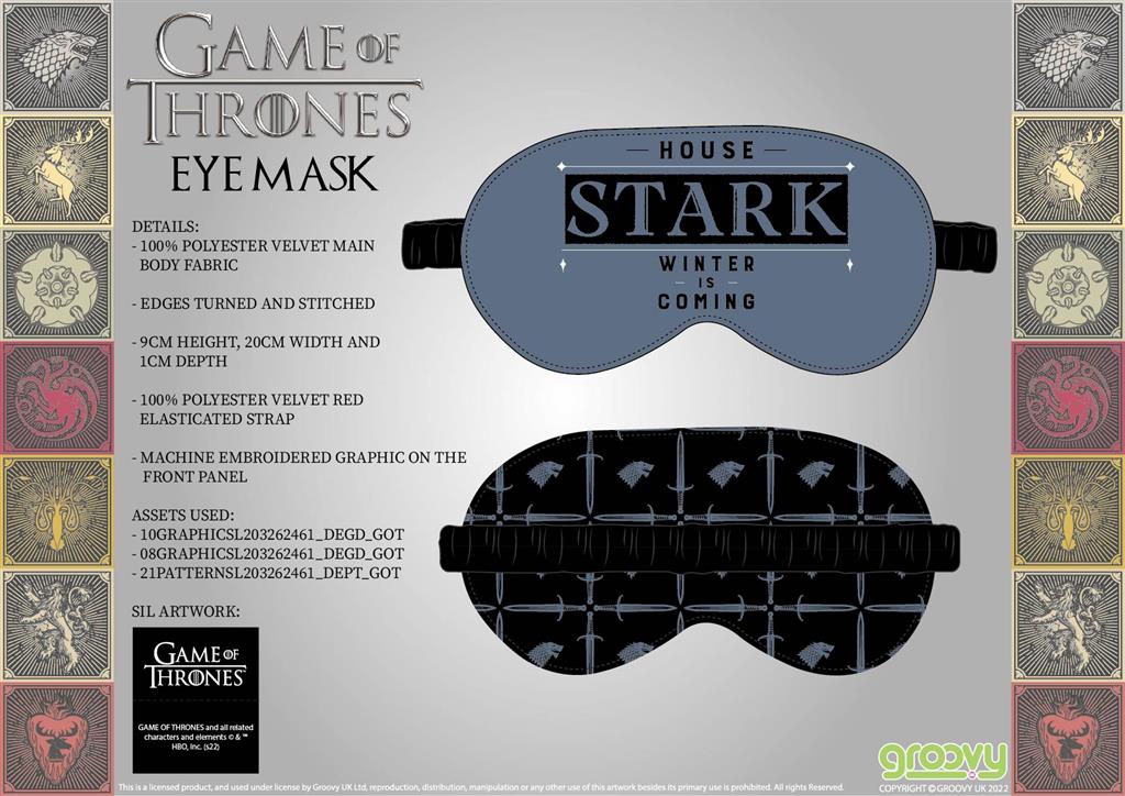 Game of Thrones: House Stark - Eye Mask One-Size