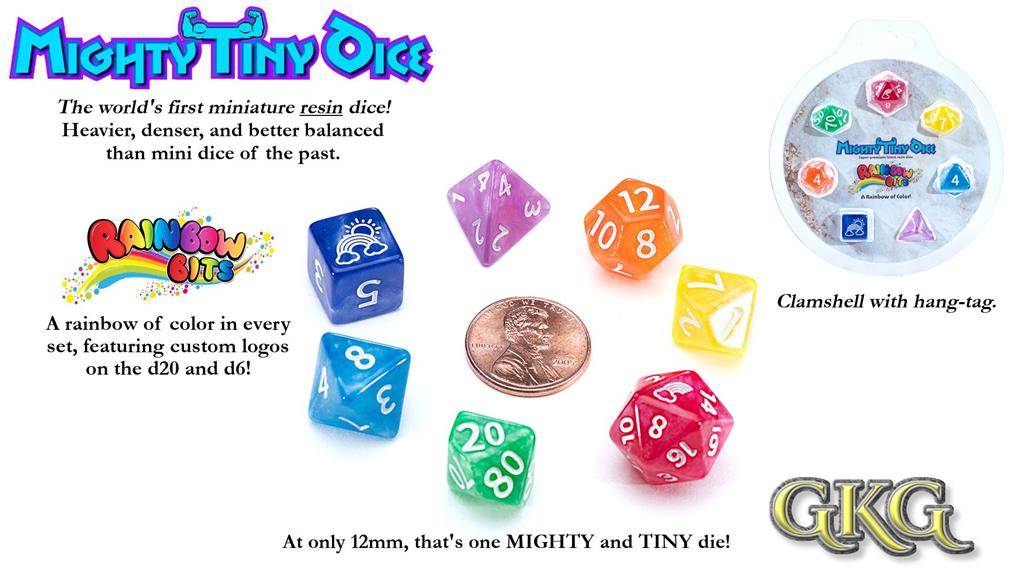 Mighty Tiny Dice - Rainbow Bits (7 Dice Set)