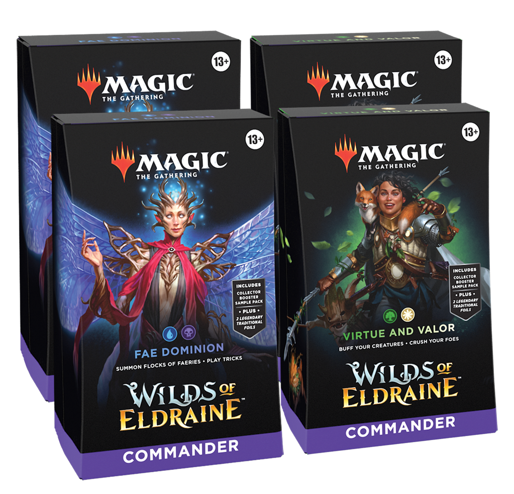 MTG - Wilds of Eldraine Commander Deck Display (4 Decks) - FR