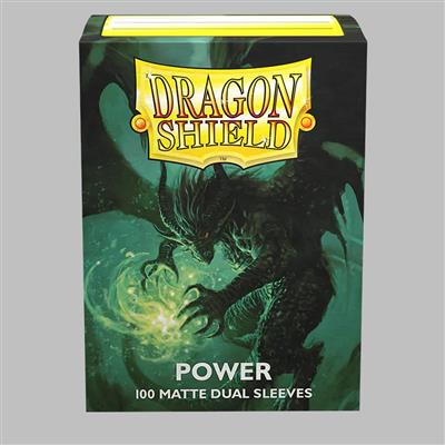 Dragon Shield Dual Matte Sleeves - Metallic Green / Power (100 Sleeves)