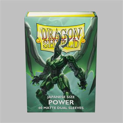 Dragon Shield Dual Matte Japanese Size Sleeves - Metallic Green / Power (60 Sleeves)
