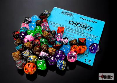 Chessex Bag of 50 Assorted Loose Mini-Polyhedral d10s – 3rd Release