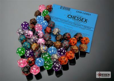 Chessex Bag of 50 Assorted Loose Mini-Polyhedral d20s – 3rd Release