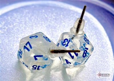 Chessex Stud Earrings Borealis Icicle Mini-Poly d20 Pair