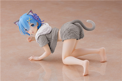 Re:Zero Starting Life In Another World Desktop Cute Figure - Rem (Cat Roomwear Ver.) Renewal Edition