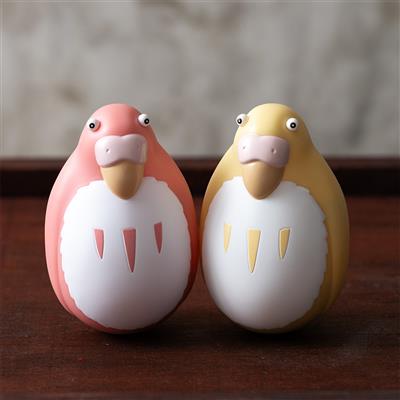 Two pack Roly-poly figurines Red & Yellow Parakeet The Boy and the heron