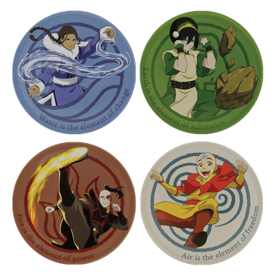 Avatar the Last Airbender Set of 4 Embossed Metal Coasters