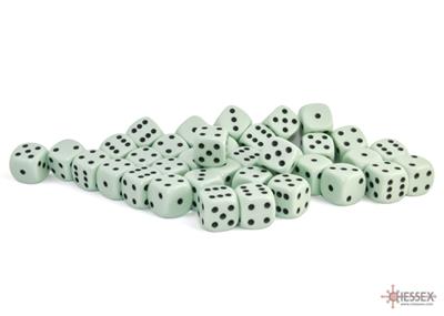 Chessex Opaque Pastel Green/black 12mm d6 Dice Block (36 dice)