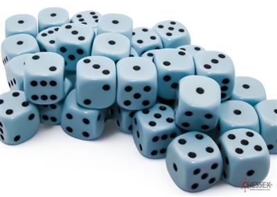 Chessex Opaque Pastel Blue/black 12mm d6 Dice Block (36 dice)