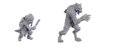 Critical Role Unpainted Miniatures: Chetney Pock O'Pea & Werewolf - EN