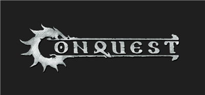 Conquest - Spires Translucent Black Swirl Dice w/ Spires Gold Pips