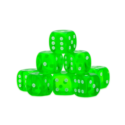 Warlord Games Dice - Emerald D6 Dice - 15mm (8)