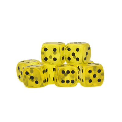 Warlord Games Dice - Yellow Citrine D6 Dice - 15mm (8)