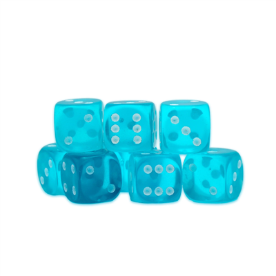 Warlord Games Dice - Blue Topaz D6 Dice - 15mm (8)