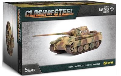 Clash of Steel - Panther (8.8cm) Tank Platoon (x5 Plastic) - EN