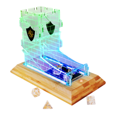 Enhance Gaming - LED Dice Tower and 7pc Clear Dice Set