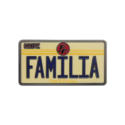 Fast & Furious Familia License Plate Pin Badge