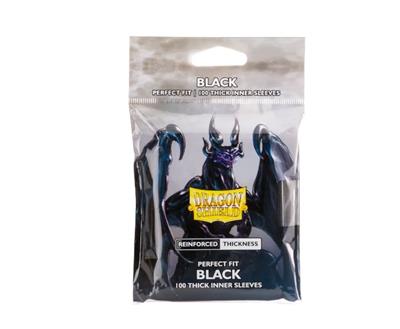 Dragon Shield Standard size Perfect fit - Inner Sleeves - Thick Inner Black (100 Sleeves)