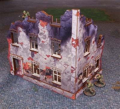 WW2 Ostfront Stalingrad Univermag Left (with 3rd floor) (1) PREPAINTED [28mm/1:56] 
