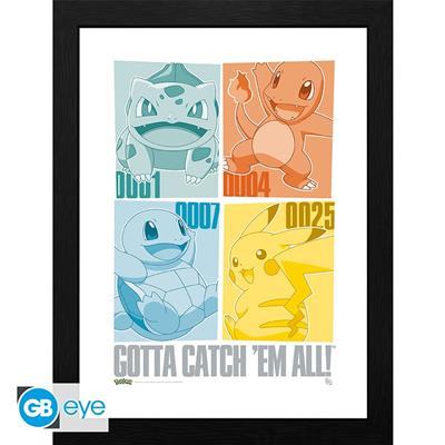 POKEMON - Framed print "Pikachu & Kanto Starters" (30x40) POKEMON - Framed print "Pikachu & Kanto Starters" (30x40)