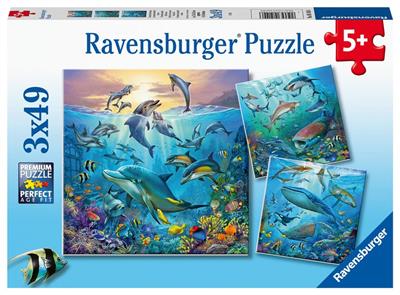 Ravensburger Puzzle - Tierwelt des Ozeans 3x49pc