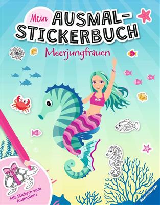 Mein Ausmal-Stickerbuch: Meerjungfrauen - DE