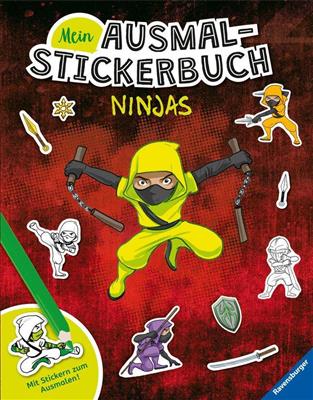 Mein Ausmal-Stickerbuch: Ninjas - DE