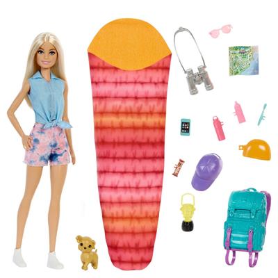 Barbie "It takes two! Camping" Spielset mit Malibu Puppe, Hündchen und Accessoires