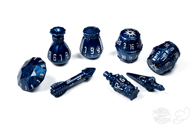 PolyHero Rogue 8 Dice Set Midnight Blue