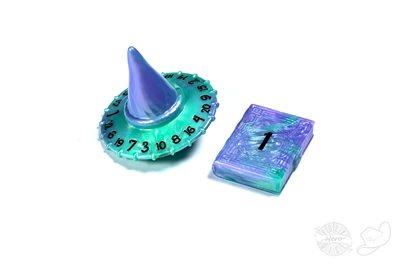 PolyHero Wizard d20 Wizard Hat and d2 Spellbook in Aether Mist