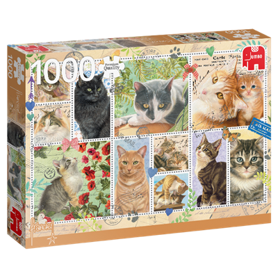 Premium Collection – Francien van Westering, Briefmarken mit Katzen (1000 Teile)