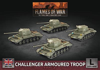 Flames Of War - Challenger Armoured Troop (4x Plastic) - EN