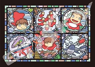 Stained glass Jigsaw Puzzle 208P Ponyos everywhere Ponyo on the cliff by the sea