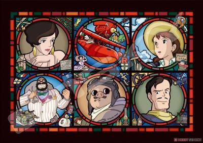 Stained glass Jigsaw Puzzle 208P Characters gallery Porco Rosso