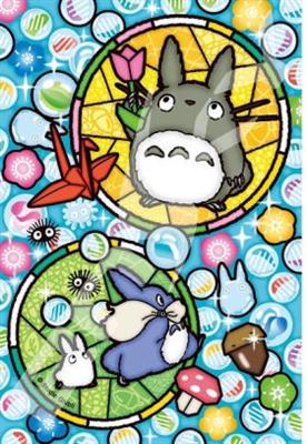 Stained glass Jigsaw Puzzle 126P Glass pearls - My Neighbor Totoro