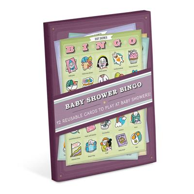 Knock Knock Baby Shower Bingo, 12 Reusable Cards for WFH Calls - EN
