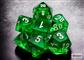 Chessex Translucent Mini-Polyhedral Green/white 7-Die Set