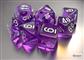 Chessex Translucent Mini-Polyhedral Purple/white 7-Die Set