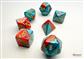 Chessex Gemini Mini-Polyhedral Red-Teal/gold 7-Die Set